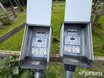2 st motorvärmarstolpar med fundament