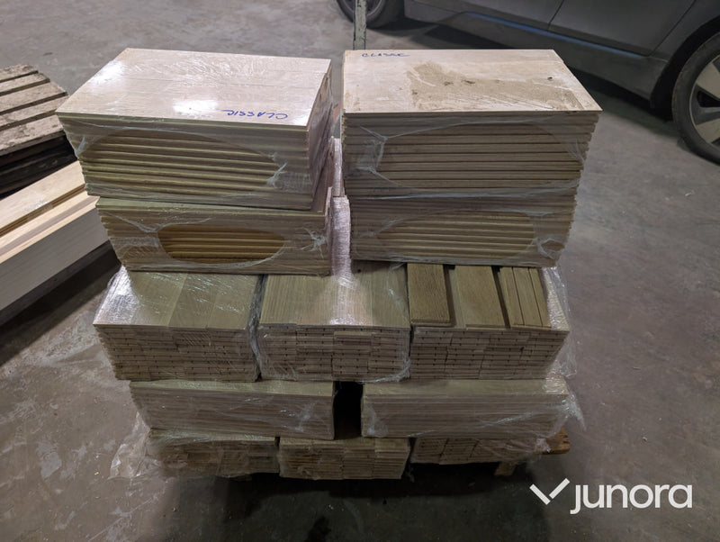 Fiskbensparkett - Ek, Parti