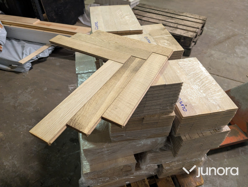 Fiskbensparkett - Ek, Parti