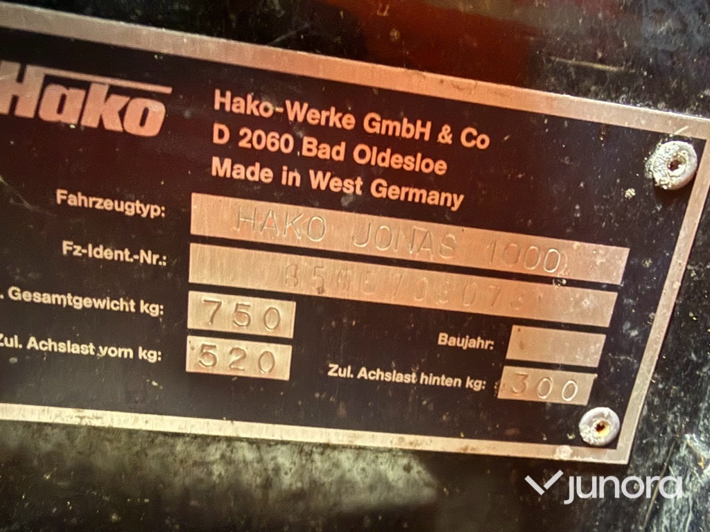 Sopmaskin - Hako, Jonas 1000 E