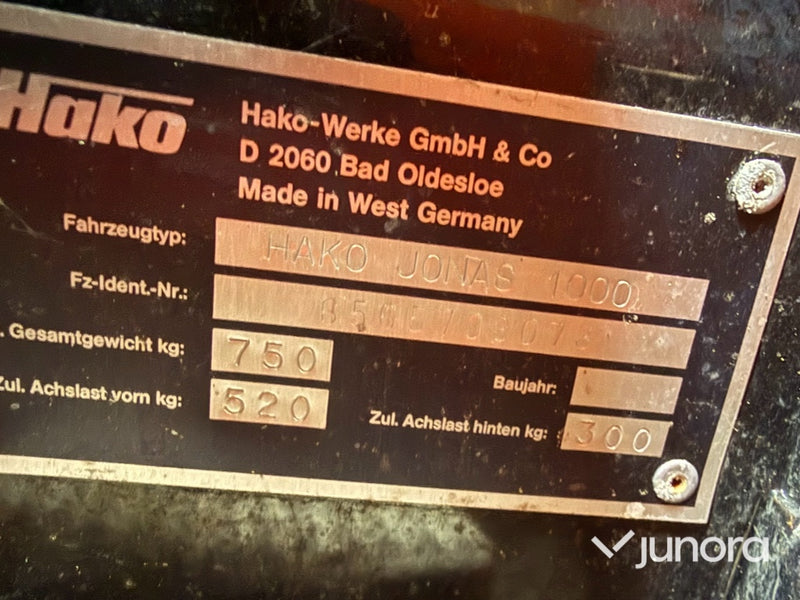 Sopmaskin - Hako, Jonas 1000 E