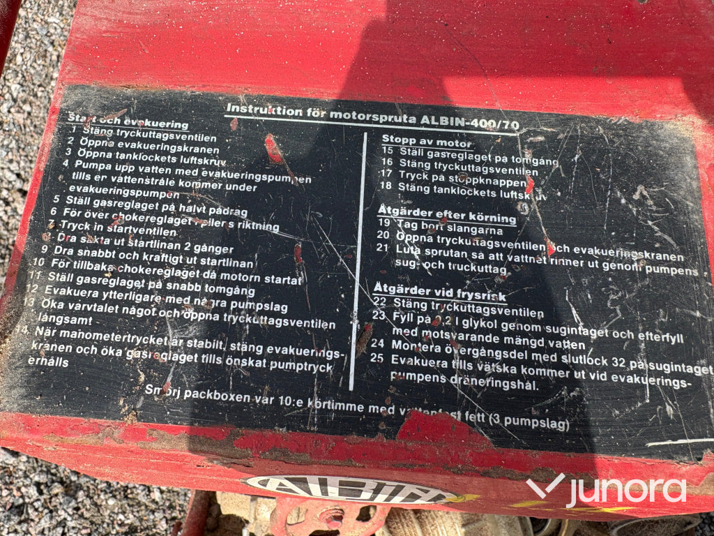 Albin 400/70 motorspruta bensindriven