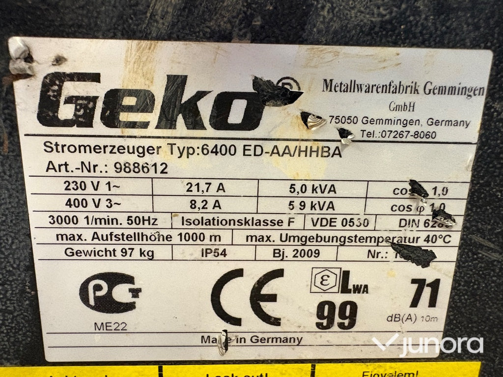 Elverk - Geko, 6400 ED-AA/HHBA