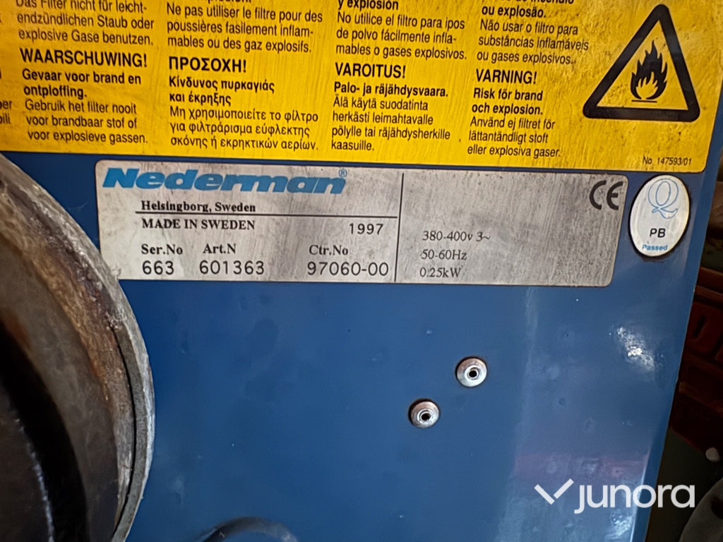 Spånsug / Utsug - Nederman, Komplett anläggning