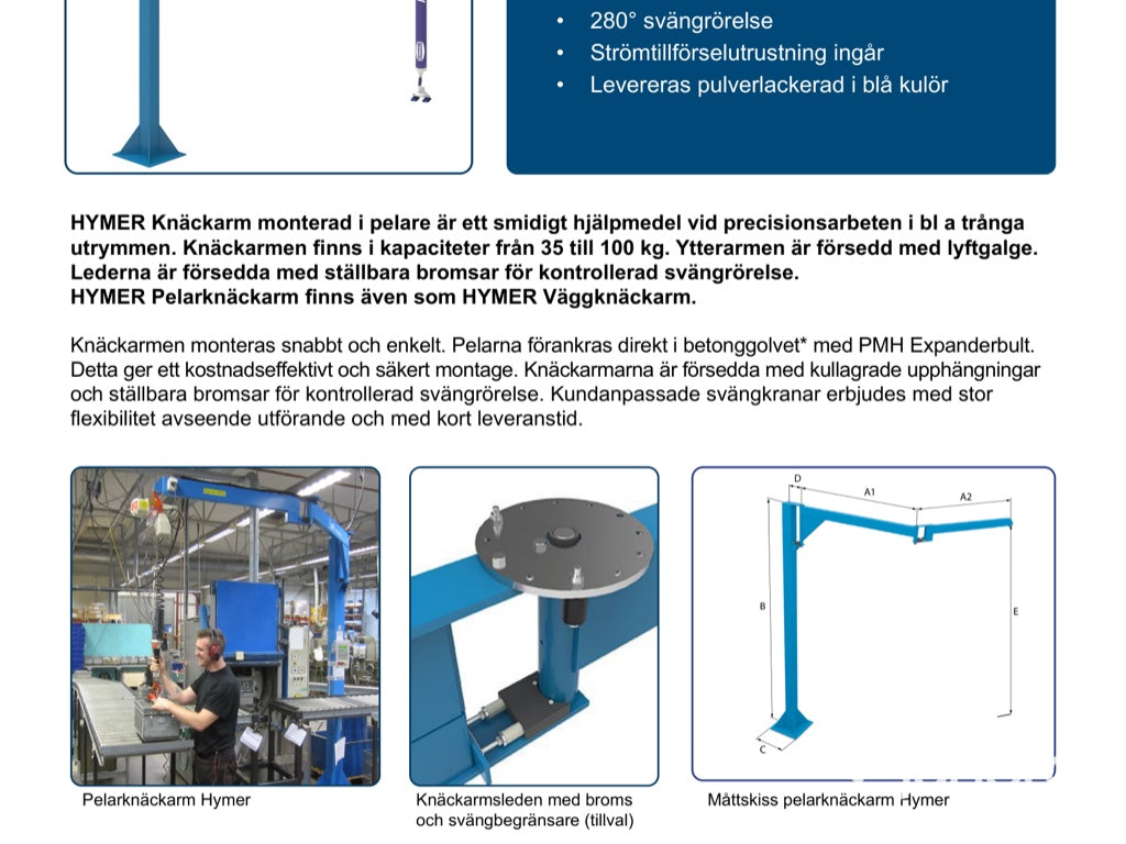 Vakuumlyftare + Pelarsvängkran - Schmalz, JumboFlex 35