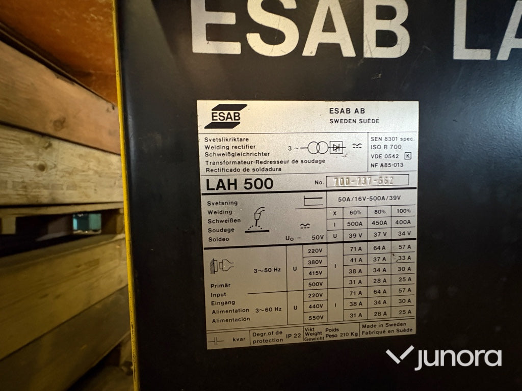 Migsvets ESAB LAH 500R med matarverk
