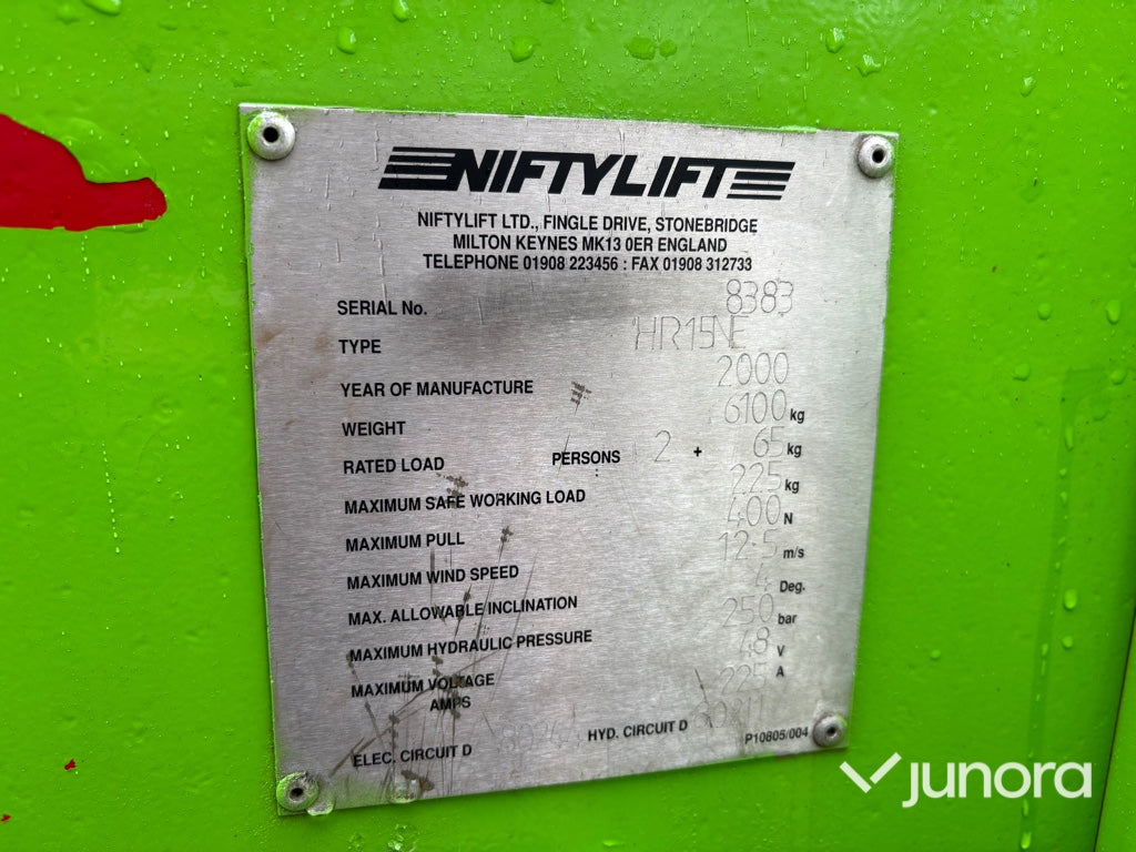 Vikbomslift - Niftylift, HR 15 NE