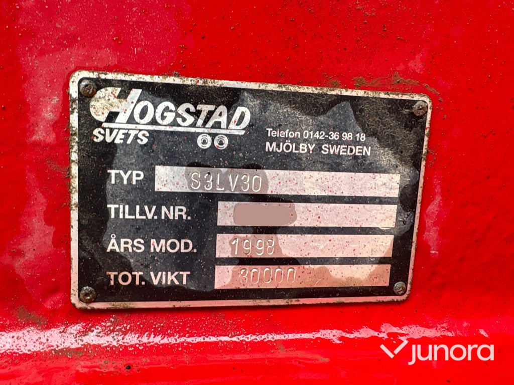 Lastväxlarsläp med tipp Hogstad S3LV30