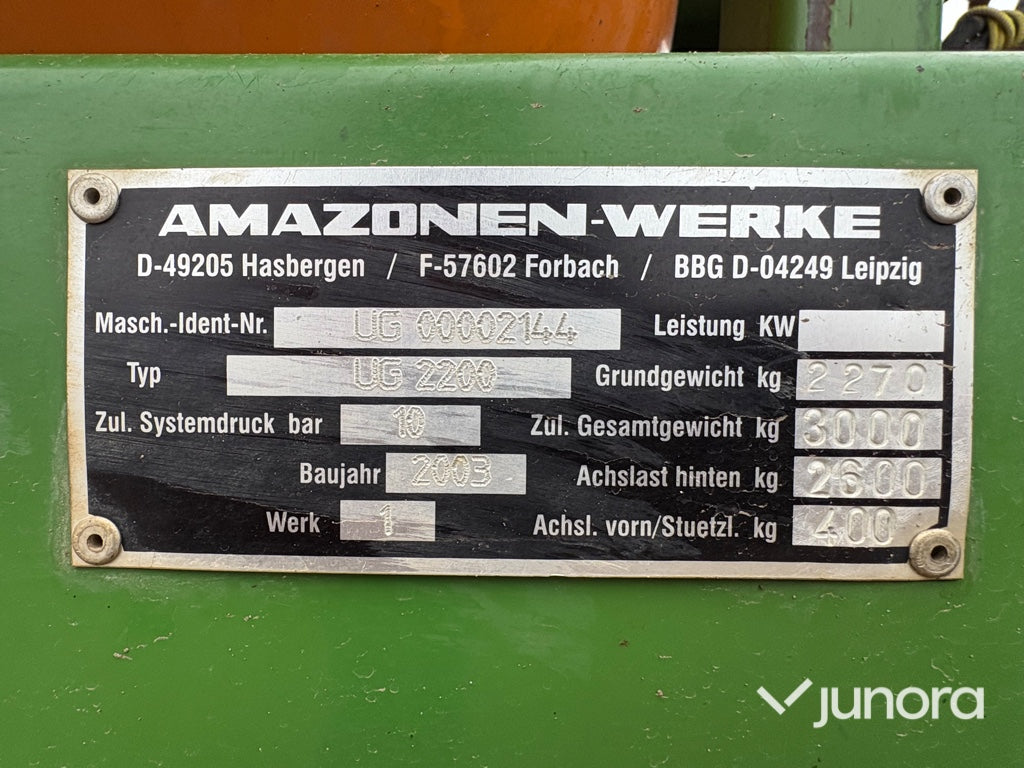 Växtskyddsspruta – Amazone UG 2200 Nova