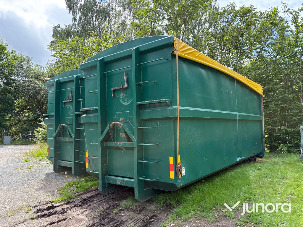Lastväxlarcontainrar med rullkapell 3 st – Flakab 42 m³