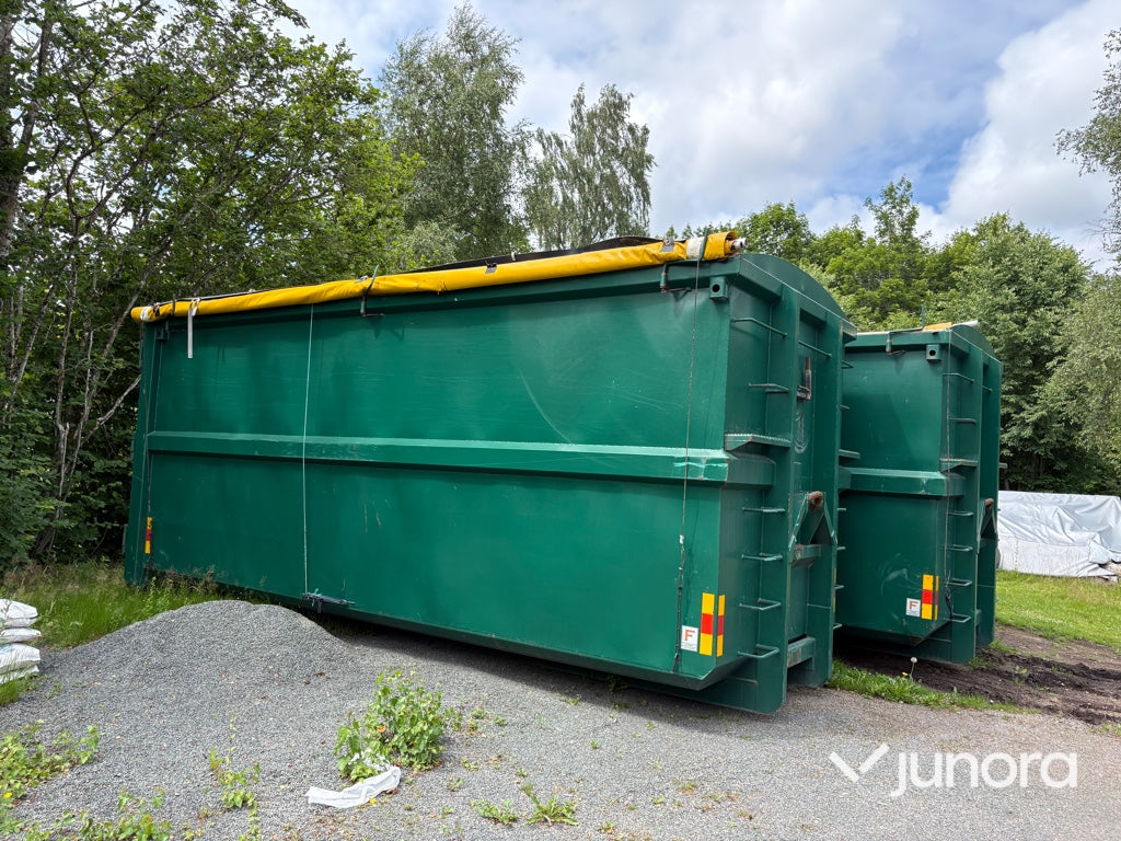 Lastväxlarcontainrar med rullkapell 3 st – Flakab 42 m³