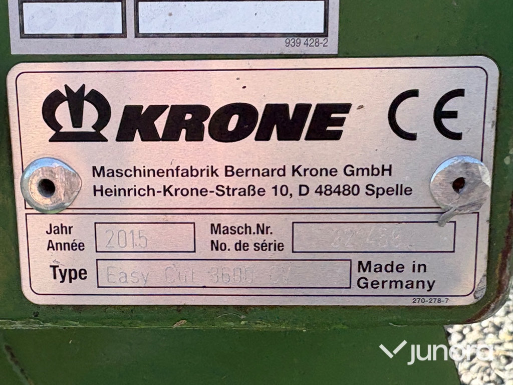 Slåtterkross – Krone EasyCut 3600 CV