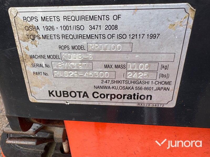 Minigrävare - Kubota K008-3