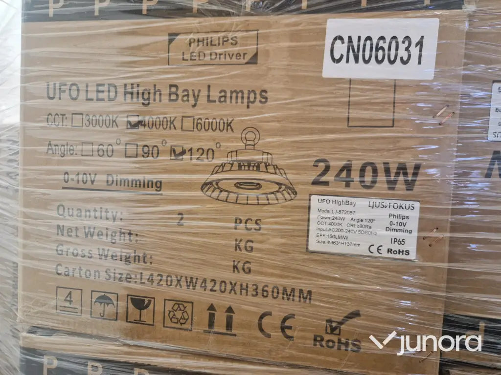 Ledbelysning Highbay Lamps 240w 36000 lumen 4000k