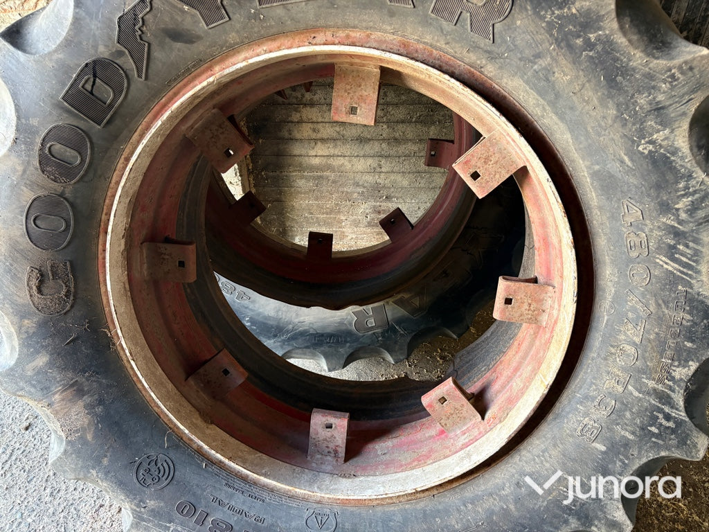 Dubbelmontage - Till traktor, Goodyear, 480/70R38