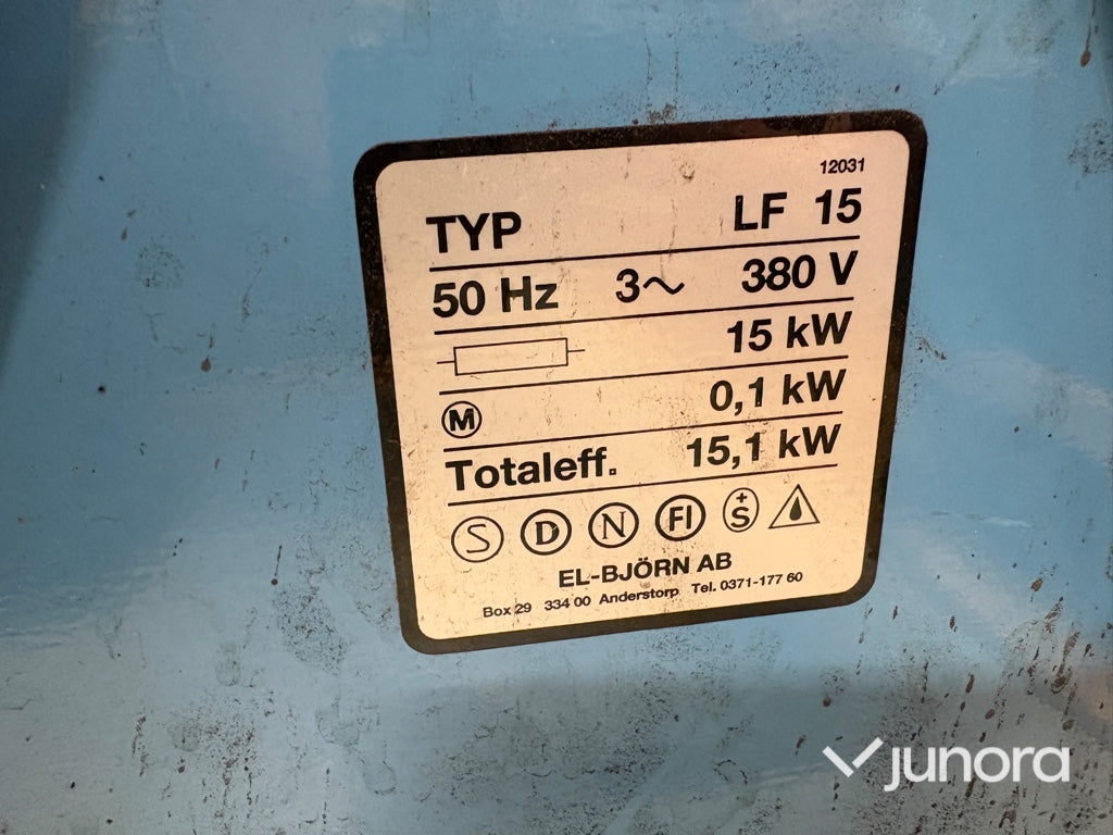 Elvärmefläkt + Element - 15 kW + 2kW