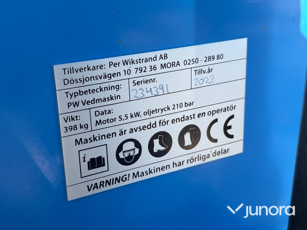 Vedmaskin / Vedklyv - BEVI, 6.3 kW, Hydraulisk