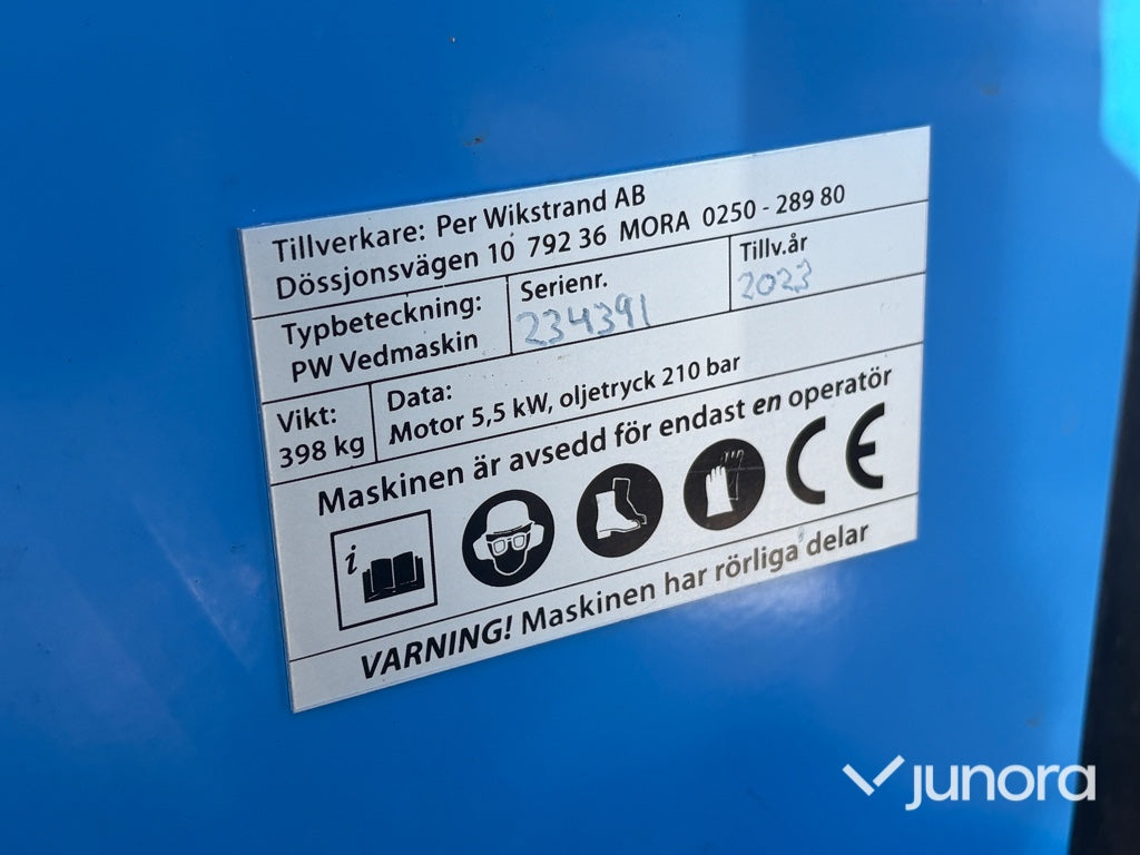 Vedmaskin / Vedklyv - BEVI, 6.3 kW, Hydraulisk