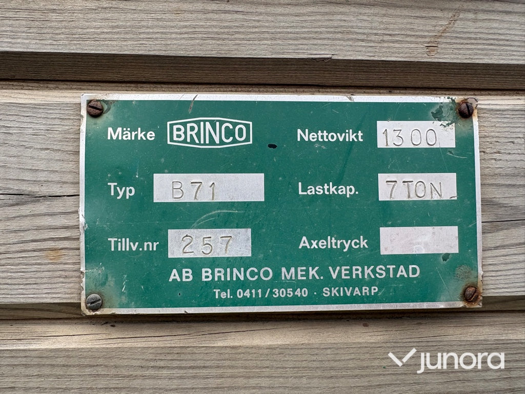 Spannmålsvagn med trevägstipp - Brinco 7 ton