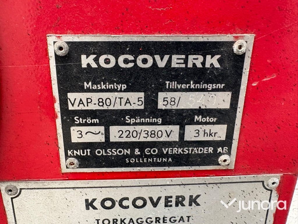 Torkaggregat Kocoverk VAP-80/TA-5