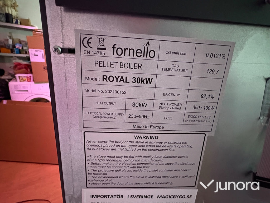 Pelletspanna - Fornello, Royal 30 kW