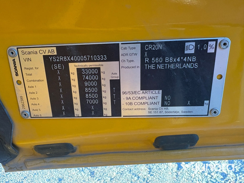 Lastbil Scania R560 B8x4*4NB