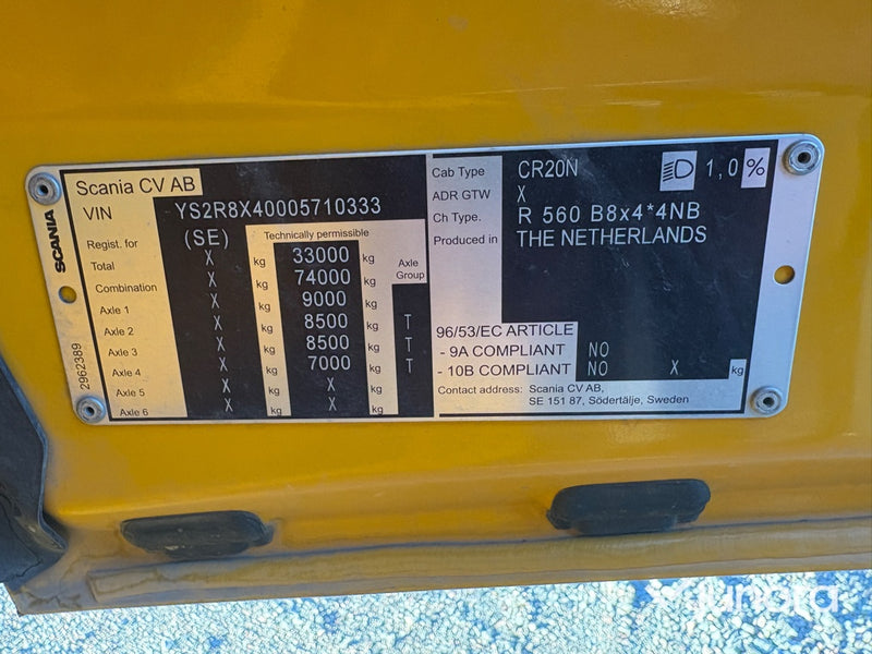 Lastbil Scania R560 B8x4*4NB