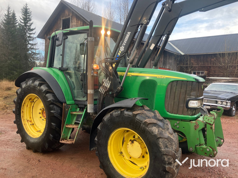 John Deere 6620 med lastare och frontlyft