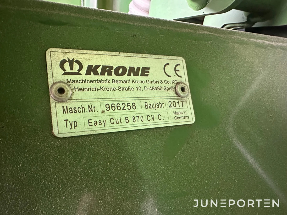 Slåtterkross Krone EasyCut B870 CV Collect