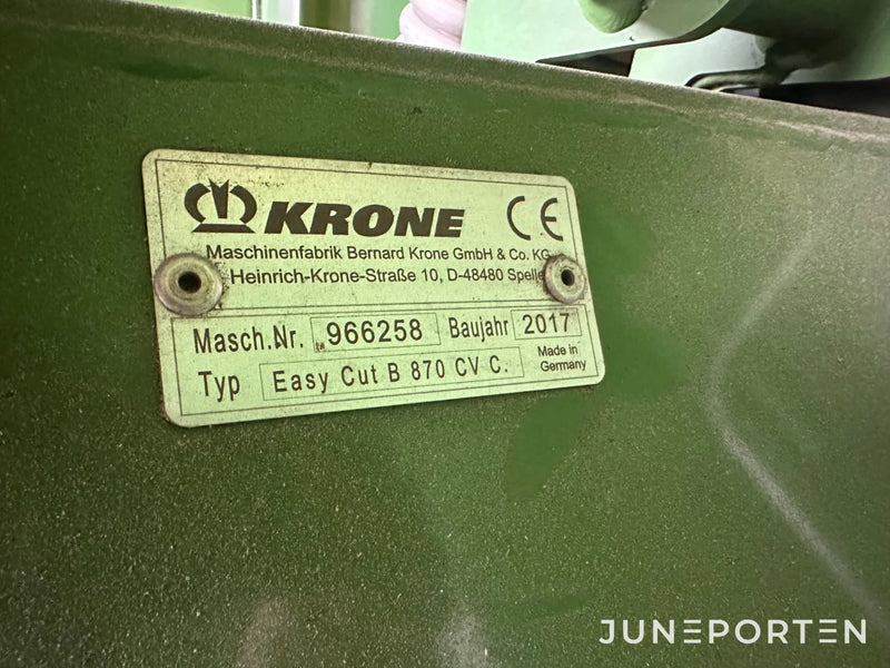 Slåtterkross Krone EasyCut B870 CV Collect