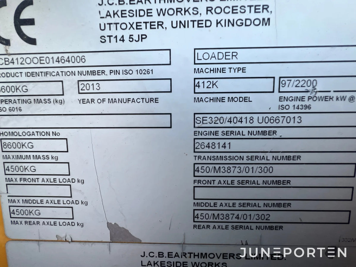 Lastmaskin JCB 412K