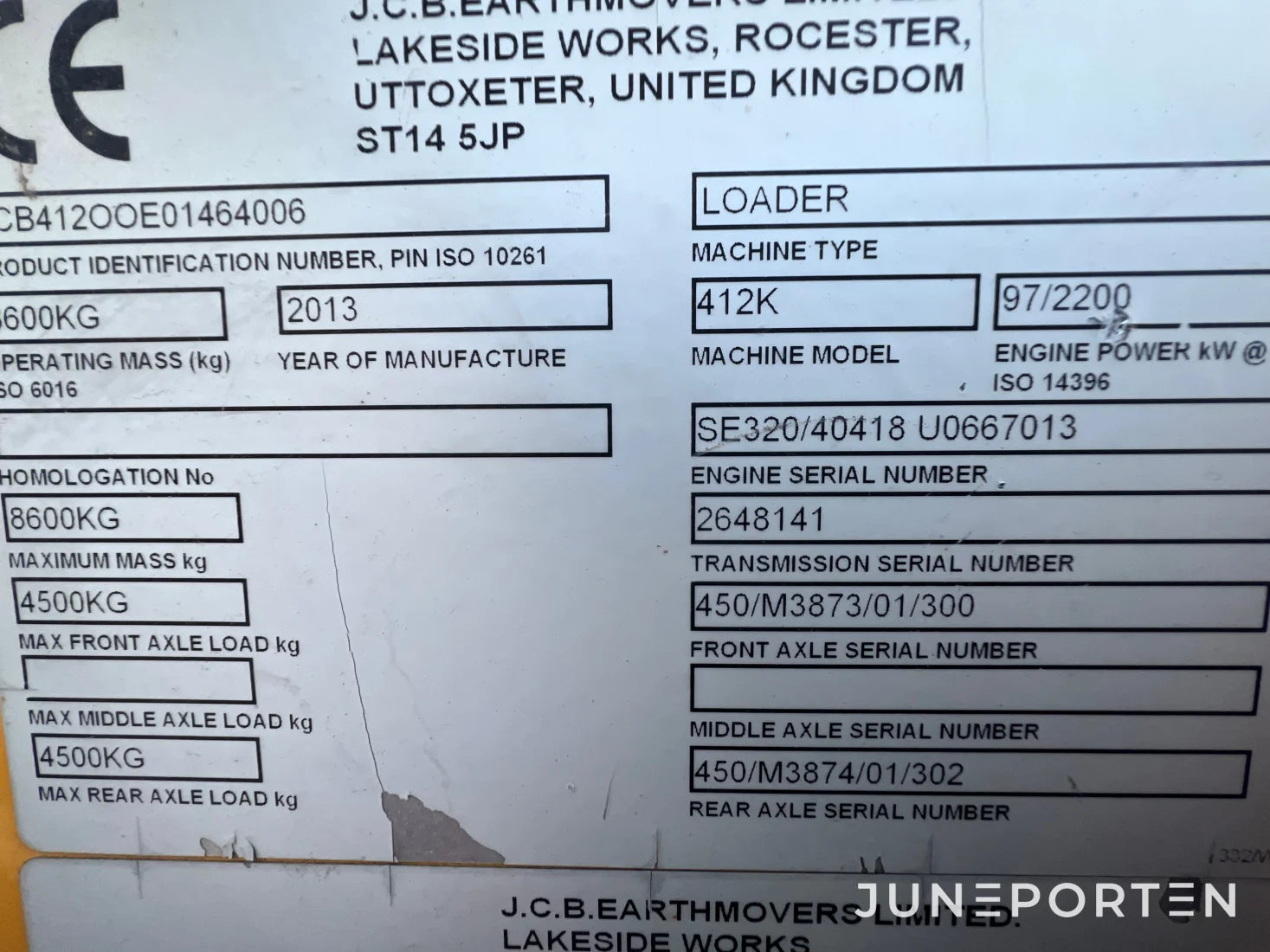 Lastmaskin JCB 412K