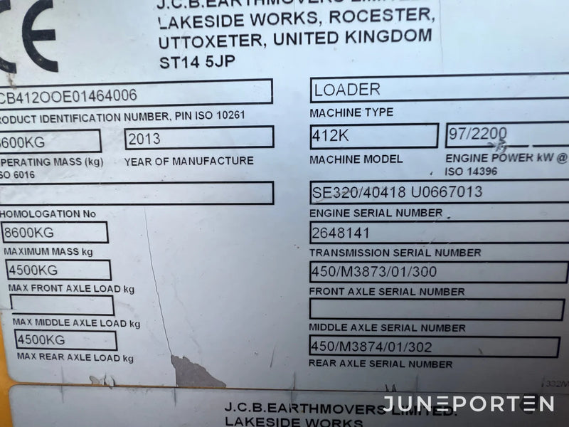 Lastmaskin JCB 412K