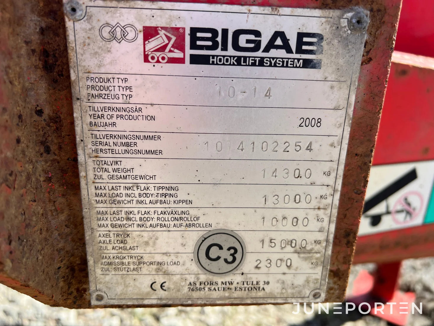 Lastväxlarvagn Bigab 10-14 med flak