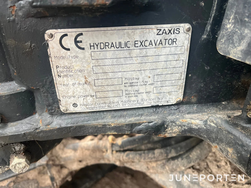 Minigrävare Hitachi ZX18-3 CLR