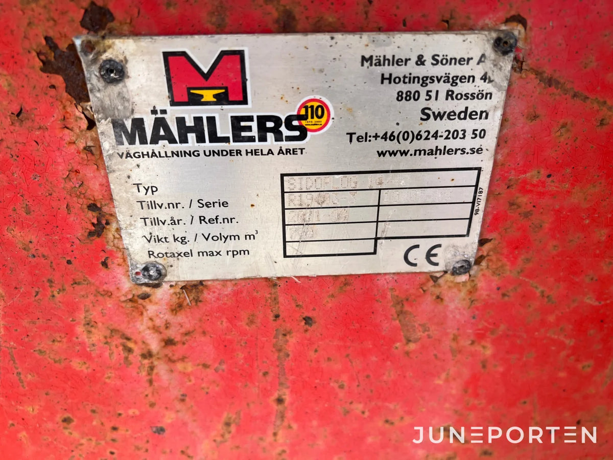Sidomonterad Plog Mählers