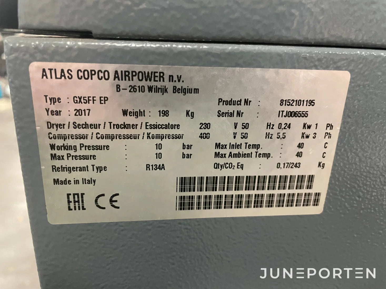 Skruvkompressor Atlas Copco
