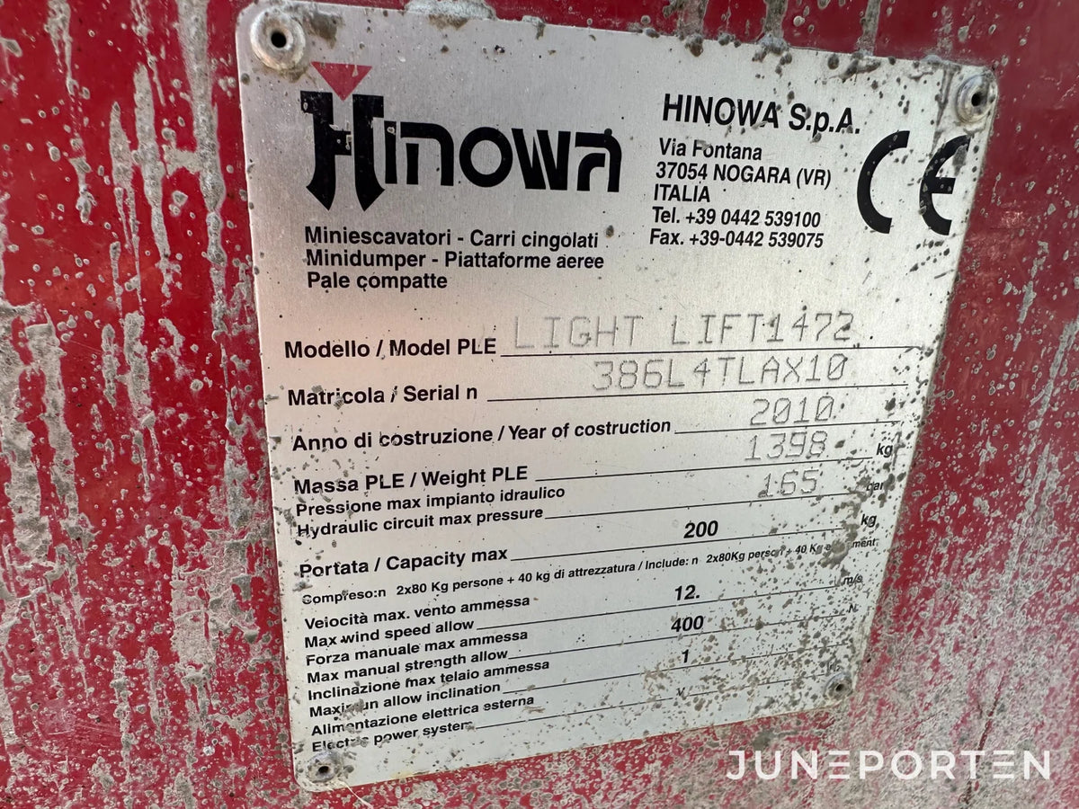 Skylift / Larvlift Hinowa Light Lift 1472