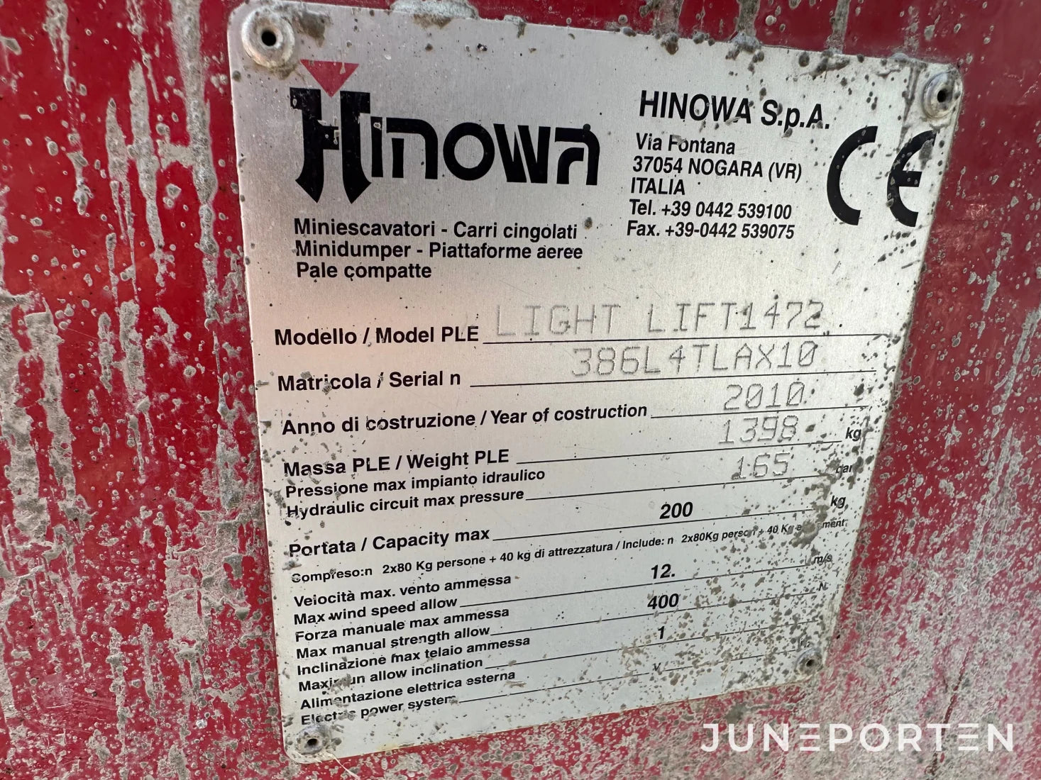 Skylift / Larvlift Hinowa Light Lift 1472