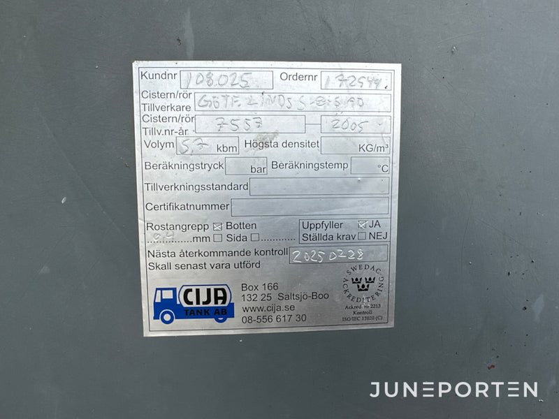 Tank 5,7 kubik i container