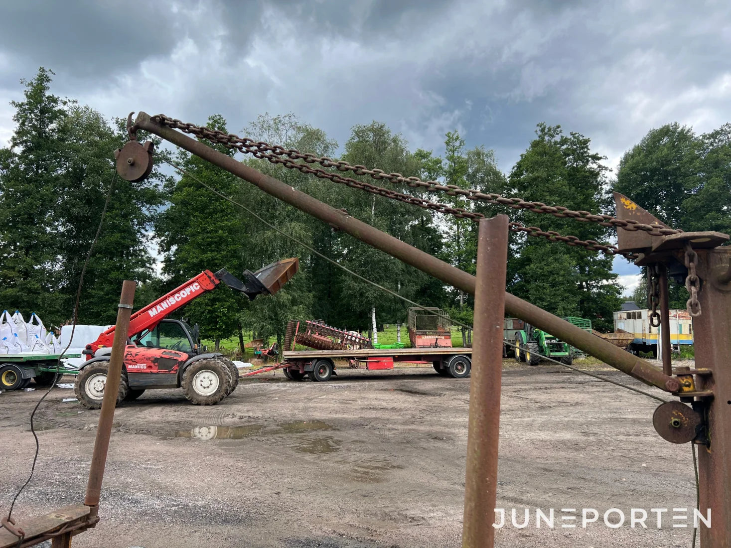 Timmervagn Rottne med vajerkran