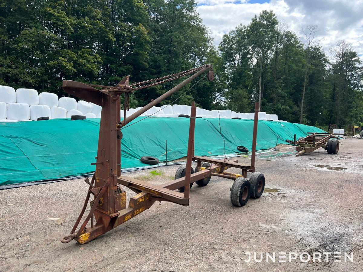 Timmervagn Rottne med vajerkran
