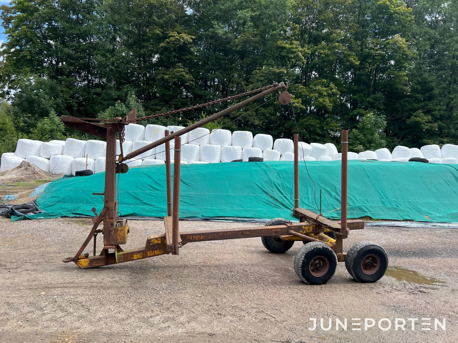 Timmervagn Rottne med vajerkran