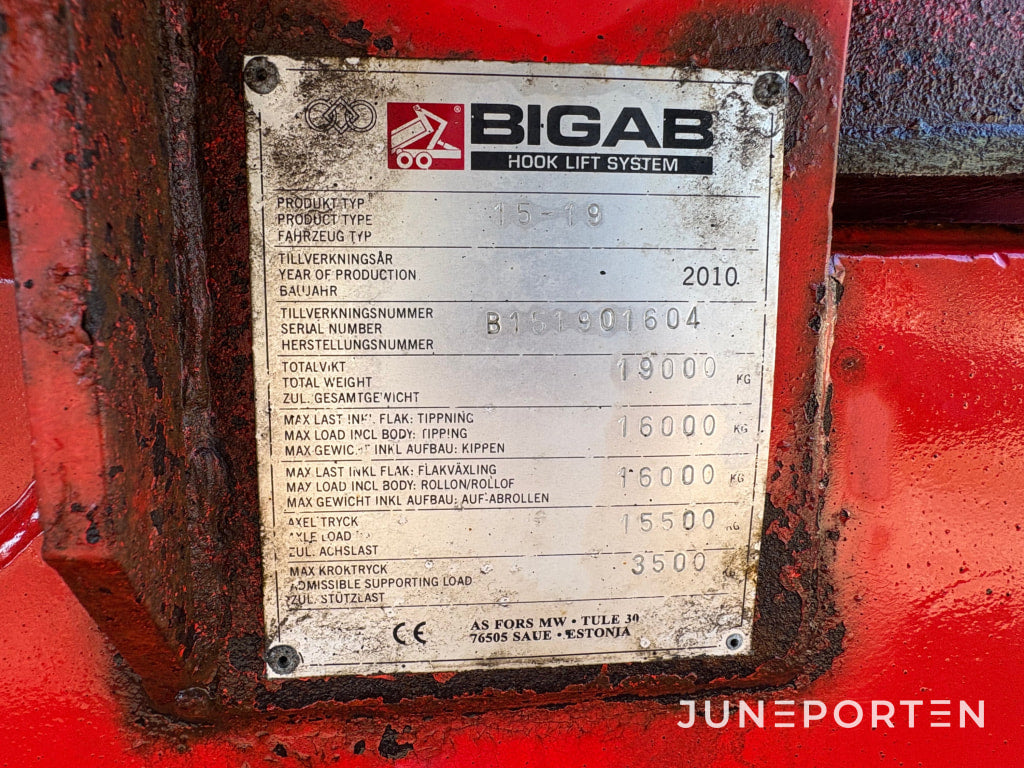 Växlarvagn med Schaktflak – 2010 - Bigab 15-19