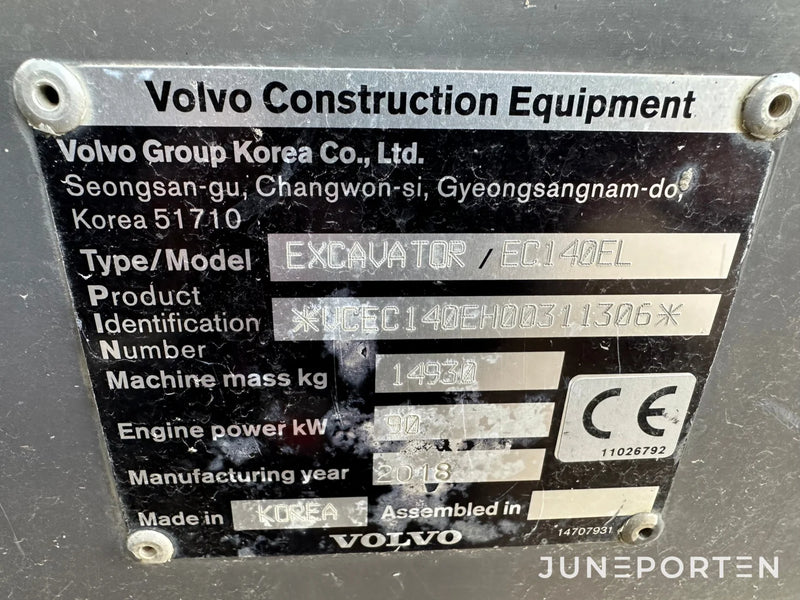 Grävmaskin Volvo EC 140 EL