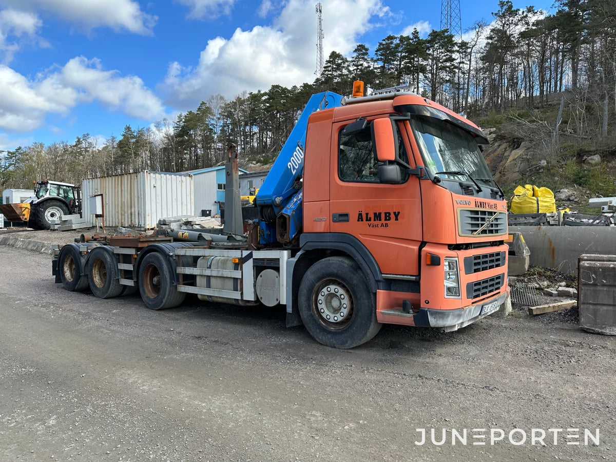 Volvo FM12 med lastväxlare & kran