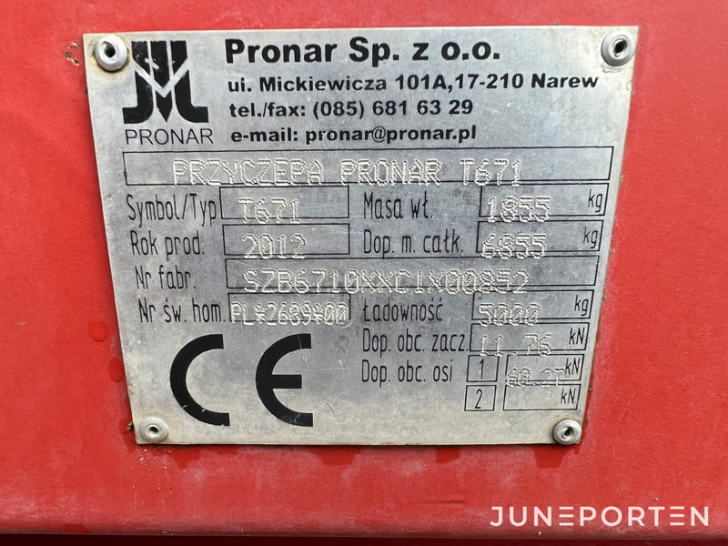 Spannmålsvagn Pronar T671