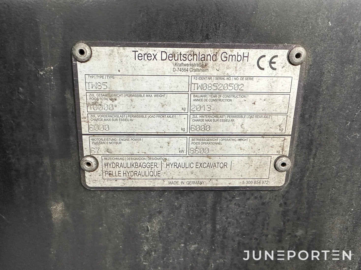 Hjulgrävare Terex TW85 med redskap